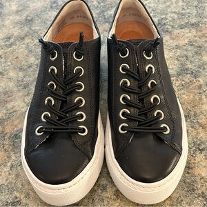 Paul Green Black Leather Hadley Sneaker 6US 3.5UK